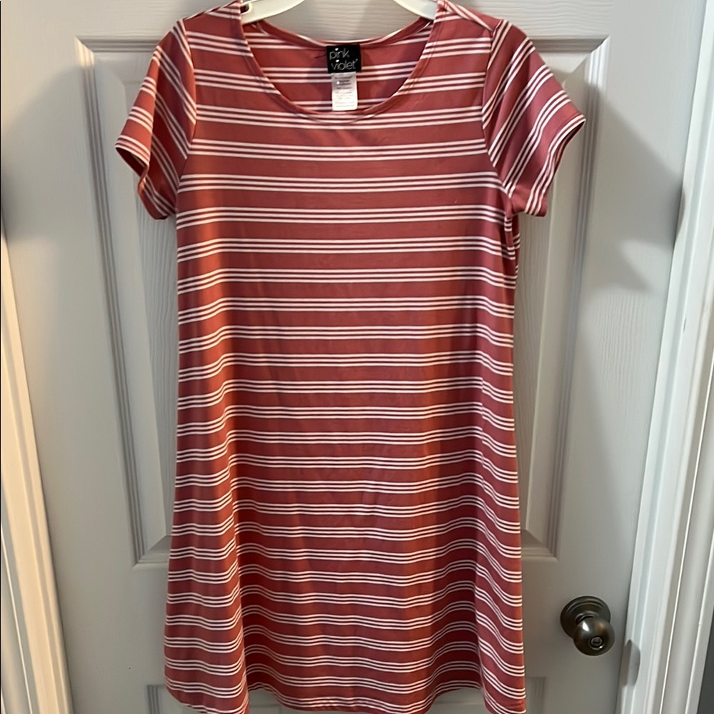 Pink and White Striped Dress